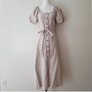🧡 linen blend belted dress